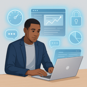 Man Working At Laptop